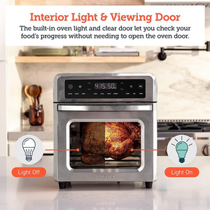 Horno tostador con freidora de aire COSORI, freidora de aire de 13 Qt con capacidad para 8 pizzas, funciones 11 en 1 con asador, deshidratador y doble calentamiento - Product Image 2