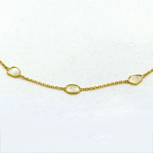 Bracelet à maillons en or jaune 18 carats avec diamants naturels taillés en tranches sertis clos, collection Memoria Jewels, vente en gros - Product Image 2