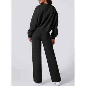 Chándales de invierno personalizados para mujer Chándal de diseñador de peso pesado con manga larga con capucha y pantalón acampanado - Product Image 4