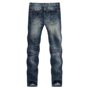 Pantalon en jean slim pour homme de haute qualité, design personnalisé, style streetwear, respirant, jean délavé léger pour l'hiver - Product Image 2