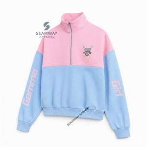 Sudadera con cremallera corta para mujer Gamma Phi Delta, jersey casual con cuello simulado y cremallera, suéter con cuello alto y cremallera. - Product Image 2