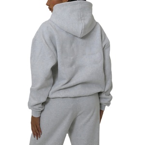 OEM Heavyweight Hoodies en relieve en blanco de cremallera de las mujeres de alta calidad personalizado Drop Shoulder bordado Hoodie 2025 - Product Image 2