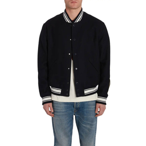 New ODM Good Quality Custom Embroidered Letterman Leather Varsity <b>Jacket</b> for Men'<b>s</b> Low Price - Product Image 1