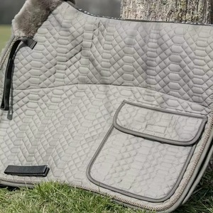 White <b>Quilted</b> Horse Saddle Pad With Silver Trim Microfiber Fabric Equestrian Riding Pad Equestrian Equipment Manufacturer Saddle - Product Image 5