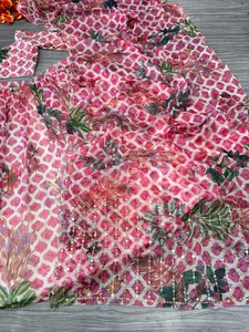 Tissu en Soie Organza Tabby de Qualité Supérieure, Nouveau Design, Motif Coloré et Volumineux, Idéal pour les Fêtes Traditionnelles Indiennes, Vente en Gros - Product Image 6