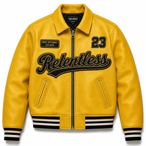 Wholesale Blank <b>Mens</b> Leather Varsity <b>Jacket</b> Single Button Closure <b>Lightweight</b> Breathable Front Custom Streetwear Fashion Coats - Product Image 1