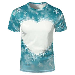 เสื้อยืดแขนสั้นผู้ชาย สีชมพู ลายเกล็ดหิมะ คอกลม ลำลอง ทรงปกติ ผ้าถัก พิมพ์ลายแบบระเหิด 100% โพลีเอสเตอร์ - Product Image 3