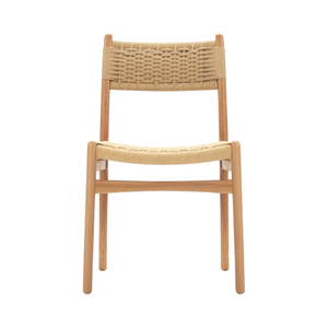 Home Dining Chair Nordic Garden Chair for Garden Dining Room Furniture with Seat and Back in Woven Rope and Solid Wood Materials - Product Image 4