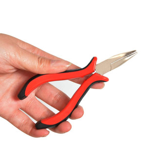 Pince à extensions de cheveux innovante à pointe rouge, conception polyvalente à 3 trous pour ouverture de micro-nano anneaux et retrait de précision - Product Image 4