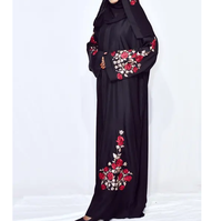 Abaya pour femmes, design imprimé, style Dubaï, robe maxi kaftan musulmane islamique koweïtienne élégante, polyester de haute qualité