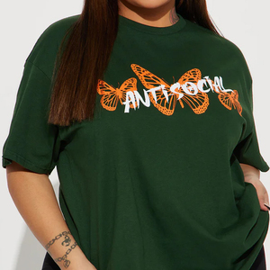 Premium Quality 100%Cotton Women's Tshirts Oversized <b>Distressed</b> T Shirts Loose Casual Drop Shoulder Short Sleeves Plain T Shirt - Product Image 4