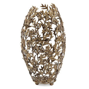 Vase à fleurs adorable de qualité supérieure, avec des éléments en bois et en métal, pièce décorative élégante et unique, accent de table. - Product Image 3