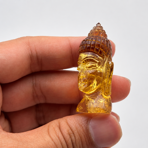Hand Carved Amber Buddha Head Crystal <b>Statue</b> Decorative <b>Religious</b> Figurine For Home Temple Meditation metal Gift metal craft - Product Image 5
