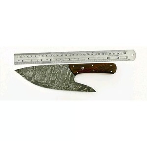 Cuchillo de Chef Profesional Hecho a Mano, Hoja de Acero de Damasco, Mango de Madera Personalizable, Funda de Cuero, Ambidiestro, Apto para Lavavajillas - Product Image 2