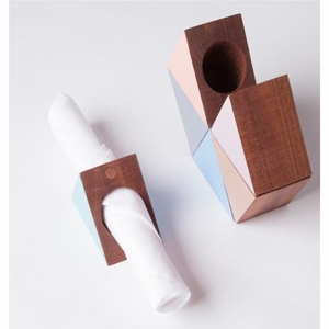 Anillo de Servilleta de Madera Geométrico Moderno, Juego de Anillos Decorativos Nórdicos Personalizados para Mesa, para Hotel, Boda, Restaurante - Product Image 1