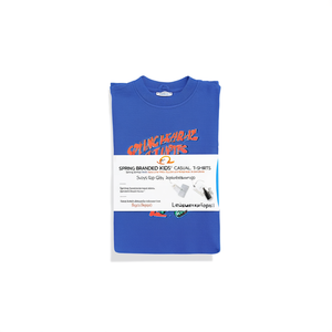 เสื้อยืดเด็กแขนสั้นคอกลมปักมือผ้าฝ้าย 100% ระบายอากาศได้ดี แบรนด์ Spring สำหรับเด็กผู้ชายและเด็กผู้หญิง รุ่น Surplus - Product Image 3