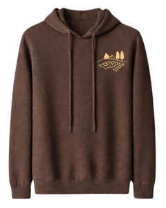 Sweat-shirt à capuche en molleton de coton marron foncé pour femme, broderie personnalisée, streetwear décontracté, fabricant OEM en gros - Product Image 1