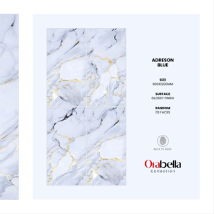 กระเบื้องพอร์ซเลนเคลือบเงาหรูหรา ขนาด 600x1200 มม. รูปแบบขนาดใหญ่ พื้นผิวขัดเงาคุณภาพพรีเมียม สำหรับตกแต่งผนังและพื้นภายในและภายนอกอาคาร ดีไซน์ทันสมัย - Product Image 1