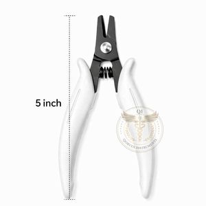 Pinza Profesional de Acero Inoxidable para Cortar y Remover Extensiones de Cabello, Mango Blanco, Uso en Salón, Precio de Fábrica OEM, QORVEX - Product Image 4