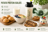 Heetverkopende natuurlijke aardappelproteïne-extract aardappelproteïne-isolaatpoeder 90% vetarm, koolhydraatarm gratis monster