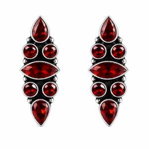 Direct Factory Oxidized Silver Zircon <b>Stud</b> <b>Earrings</b> Women | Trendy Handmade Boho Statement Jewelry | Wholesale Bulk Supplier - Product Image 1