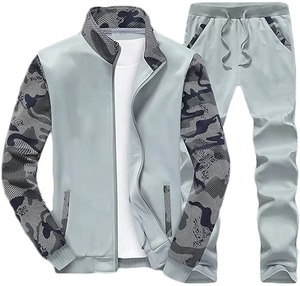 Conjuntos Deportivos Casuales para Hombre, Sudadera con Estampado de Camuflaje Sublimado, Mangas Largas, Diseño de Parches, con Pantalones para Correr - Product Image 4