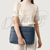 Housse pour ordinateur portable en cuir véritable de qualité supérieure, faite à la main, fine, rembourrée, sacoche de protection pour ordinateur portable de 13-14 pouces