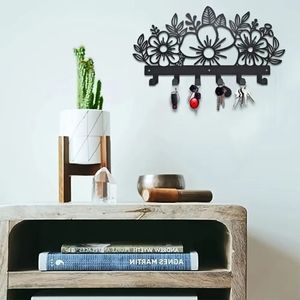 Ganci da Parete in Stile Industriale CIFbuy, Portachiavi in Metallo con Finitura Floreale per Camera da Letto e Soggiorno - Product Image 3