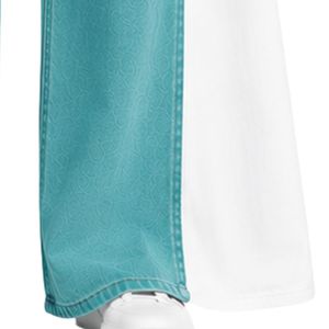 Turquoise Blue <b>Women</b> Wide Leg Jeans High Waist Loose Fit Denim Pants Casual Streetwear Fashion <b>Trousers</b> Trendy Baggy Style - Product Image 3