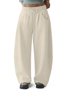 Pantalon cargo décontracté pour femme, respirant, écologique, 85 % coton, 15 % polyester, doublure polaire, coupe ample, jambe large, fermeture à cordon - Product Image 6