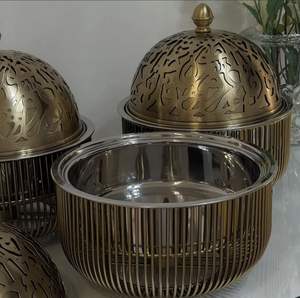 Plats de service de luxe en acier inoxydable, design moderne et écologique, pour buffets de mariage indiens, chauffe-plats - Product Image 5