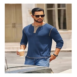 New available <b>top</b> quality Men's Fashionable Solid O Neck T Shirts Stylish Casual Long Sleeve T Shirts For Men From Bangladesh - Product Image 3