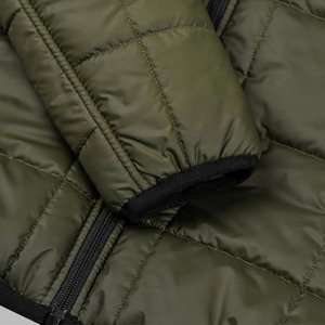 Blouson matelassé noir pour homme, coupe-vent, rembourré de duvet, fermeture éclair, col montant, vêtement d'extérieur décontracté pour l'hiver, coupe régulière - Product Image 6