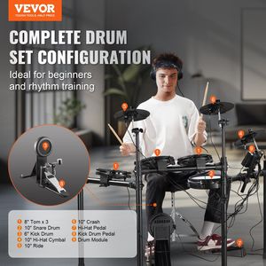 Set Batteria Elettronica 32 Pezzi con 480 Suoni, Supporto USB MIDI, 10 Rullanti in Mesh Silenziosi, Garanzia 10 Anni - Product Image 2