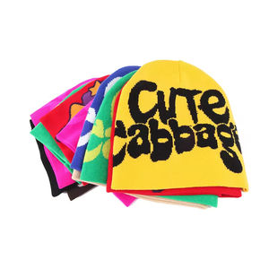 Bonnet d'hiver personnalisé sans revers en jacquard tricoté plat 100 % acrylique respirant et imperméable, avec logo intégral, unisexe adulte - Product Image 6