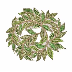 New Arrival Novelty Floral Leaf Beaded Place <b>Mat</b> Handmade Glass Beaded Charger Plate Dinning <b>Table</b> Decor Beaded <b>Table</b> <b>Mat</b> - Product Image 4