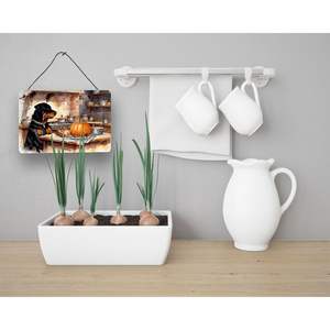 Multicolor nuevo Rottweiler otoño cocina calabazas aluminio Metal pared colgante 8HX12W puerta colgante impresiones para Bar baño hogar - Product Image 3