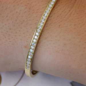 Pulsera de Zirconia, Regalo de Aniversario para Ella, Plata de Ley 925, Chapado en Oro de 14K, Joyería Moderna de Lujo Personalizable - Product Image 6