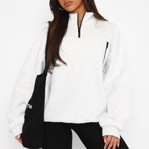 Sudadera de Cuello Redondo de Algodón Grueso para Hombre y Mujer, Sudadera Holgada de 345 g/m² de Mezcla de Algodón y Poliéster para Logotipo Personalizado - Product Image 1