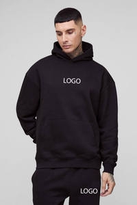 Ensemble de survêtement gris clair à capuche pour homme, en coton, décontracté, pantalon de jogging, manches longues, coupe ample, couleur unie, logo frontal, pour l'automne - Product Image 3