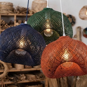 Handmade Bamboo Lampshade Natural Woven Ceiling <b>Light</b> Cover <b>Rustic</b> Eco Friendly Pendant Lighting Wholesale Manufacturer Supplier - Product Image 4