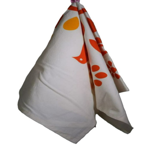 Essuie-tout de cuisine en toile de coton écologique, fait main, recyclé, motif floral uni blanc, impression de logo personnalisée, design sur mesure - Product Image 4