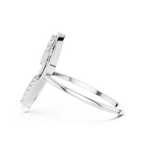 Anillo de oro macizo de 14k para mujer con diseño minimalista de hoja natural y diamante de corte redondo, ideal para regalo, compromiso, aniversario o boda. - Product Image 5