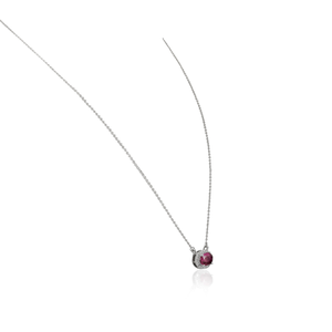 14K Yellow Gold Oval <b>Ruby</b> Halo Diamond <b>Necklace</b>-VVS1 Clarity IGI Certified - Product Image 6