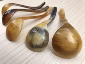 Handmade Modern Ethically Sourced Buffalo Horn Spoon <b>Mirror</b> Natural Durable Utensil for Party Caviar Honey Spice Salad Serving - Product Image 2