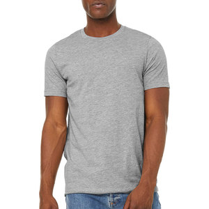 T-shirt pour homme, uni, noir et gris clair, grande taille, coton gris, coupe classique, manches courtes, respirant et à séchage rapide - Product Image 1