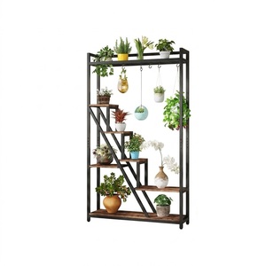 Support à plantes en métal robuste à 3 niveaux, étagère pliable en fer pour plantes d'intérieur et d'extérieur, pour jardin, balcon, salon, décoratif - Product Image 5