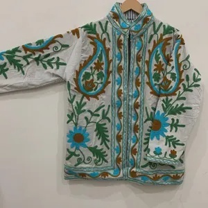 Chaqueta de Terciopelo para Mujer, Estilo Suzani, Bordado Floral, Chaqueta Corta, Estilo Bohemio Chic, Ropa de Invierno, Precio al por Mayor - Product Image 3