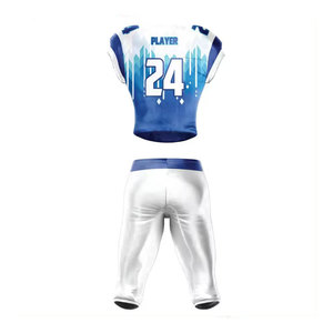American <b>Football</b> Uniform Set <b>White</b> <b>Black</b> Orange Sublimated Jersey Pants Moisture Wicking Men Adult All Seasons - Product Image 6