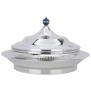 Stainless steel cooking pot with lid brushed finish durable <b>kitchen</b> cookware with sturdy side handles and modern rectangular top - Product Image 6